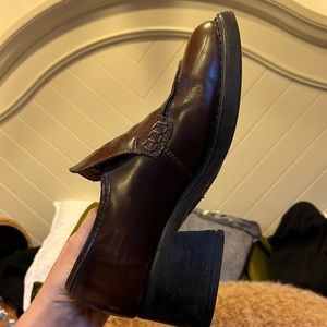 Brown vintage express chunky loafers genuine leather